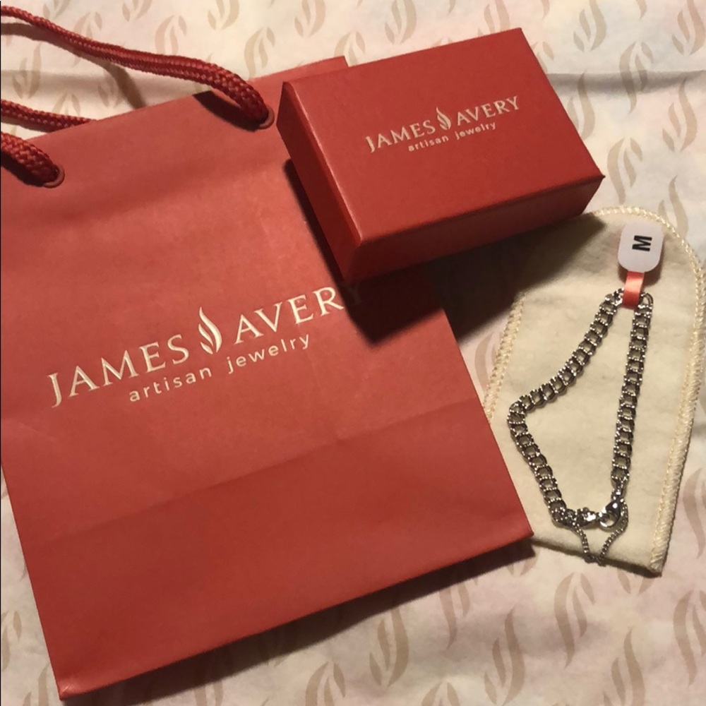 James Avery Light Double Curb Charm Bracelet